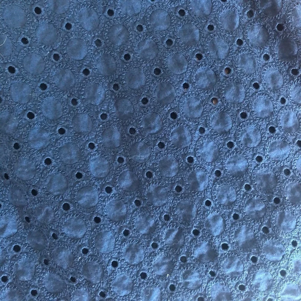 J. Crew Circles Eyelet Top on Navy Blue Top